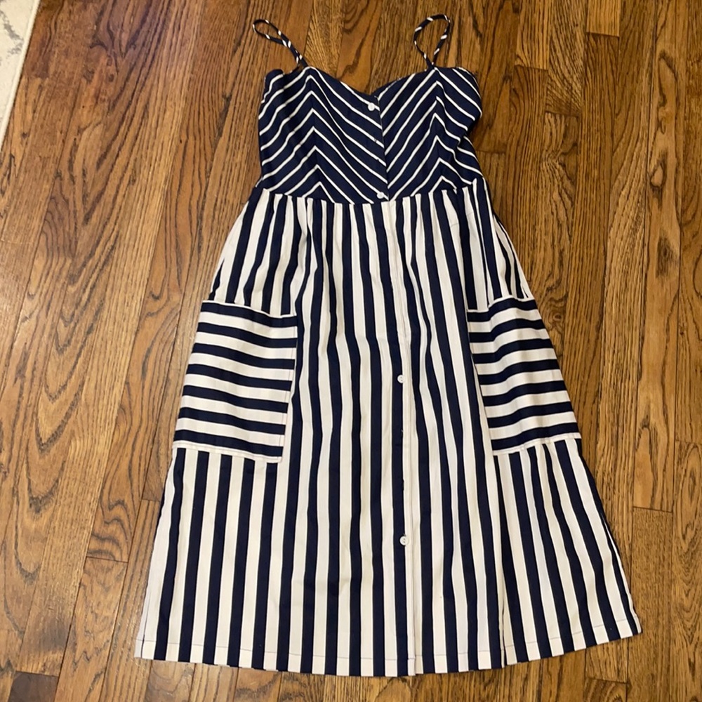 Navy striped pocket dress